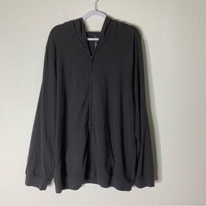 Skims Mens dark gray full zip hooded sweater XL